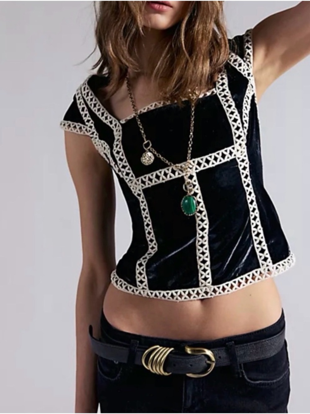 Free people Tyler Velvet Corset Top S